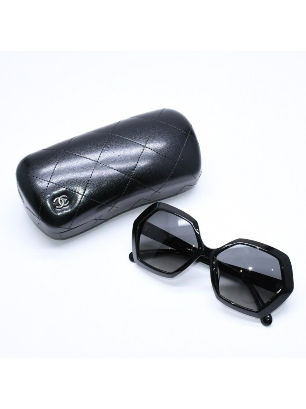 Chanel Sunglasses Eyewear CC Logo Black Hexagon Frame
